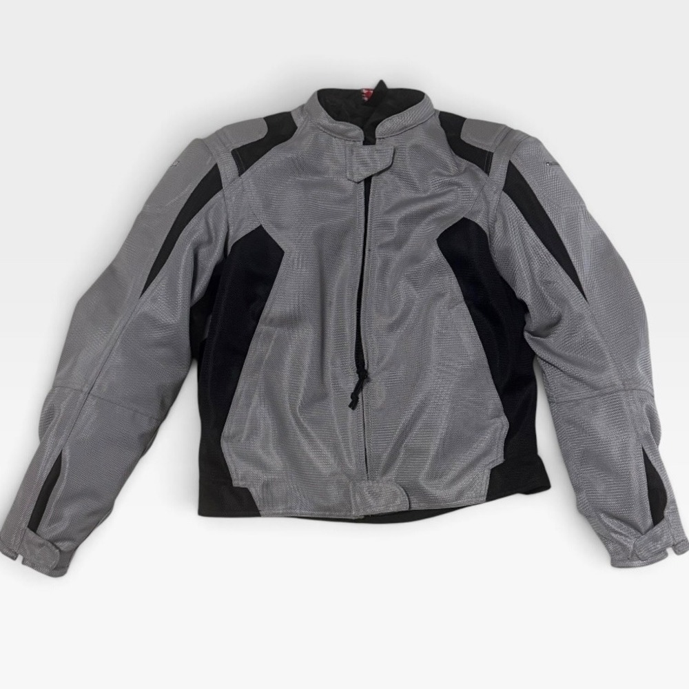 Firstgear Motorcycle Jacket Womens Large Mesh Armored Padded Gray Black